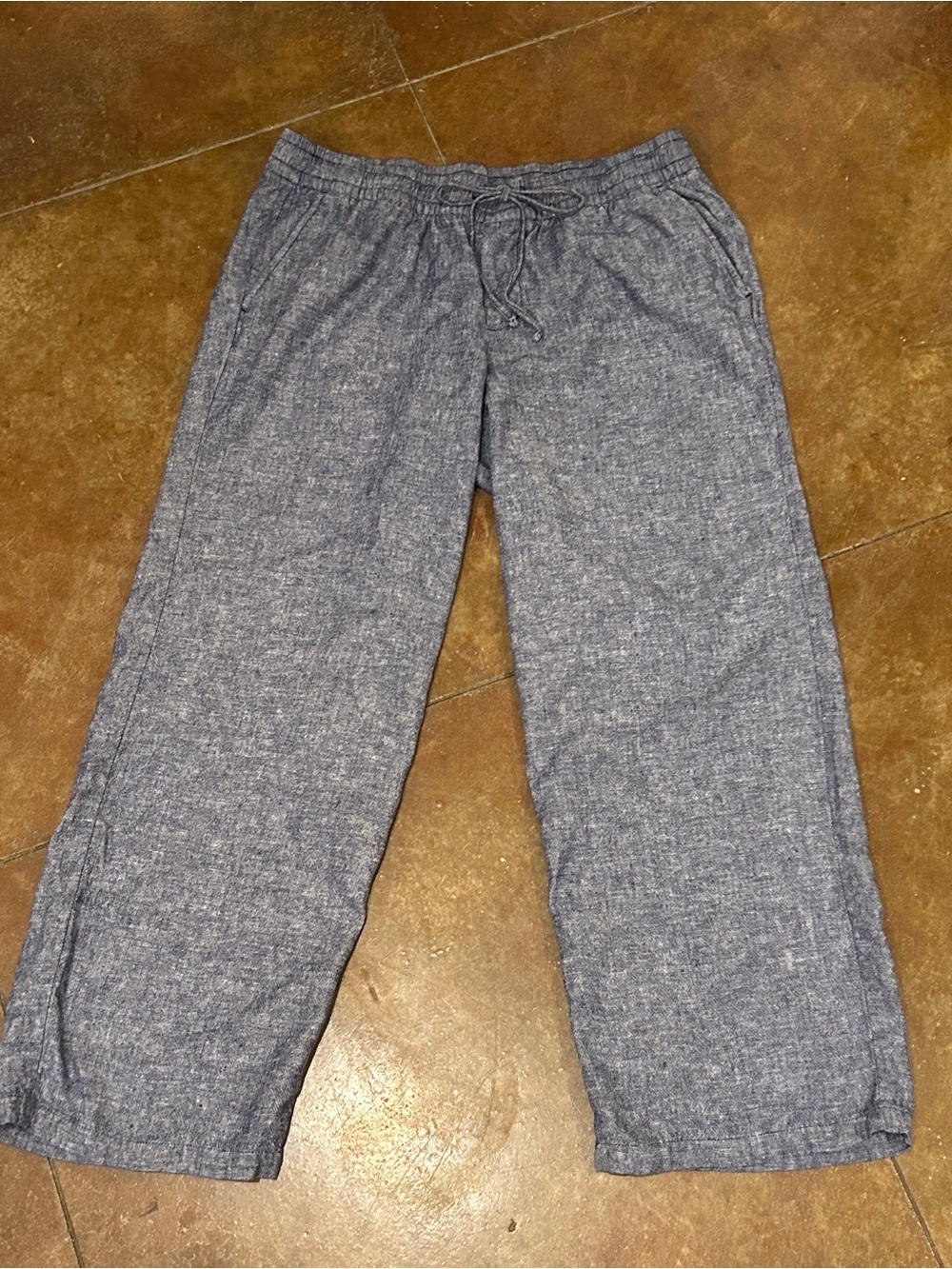 Old Navy Men's Heathered Blue Drawstring Joggers
